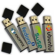 TUXEDO Computers bietet USB-Sticks mit Live-Systemen an. 