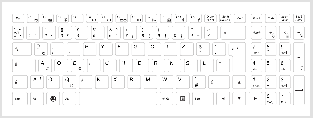 Dovrak Layout Deutsch bei TUXEDO Computers