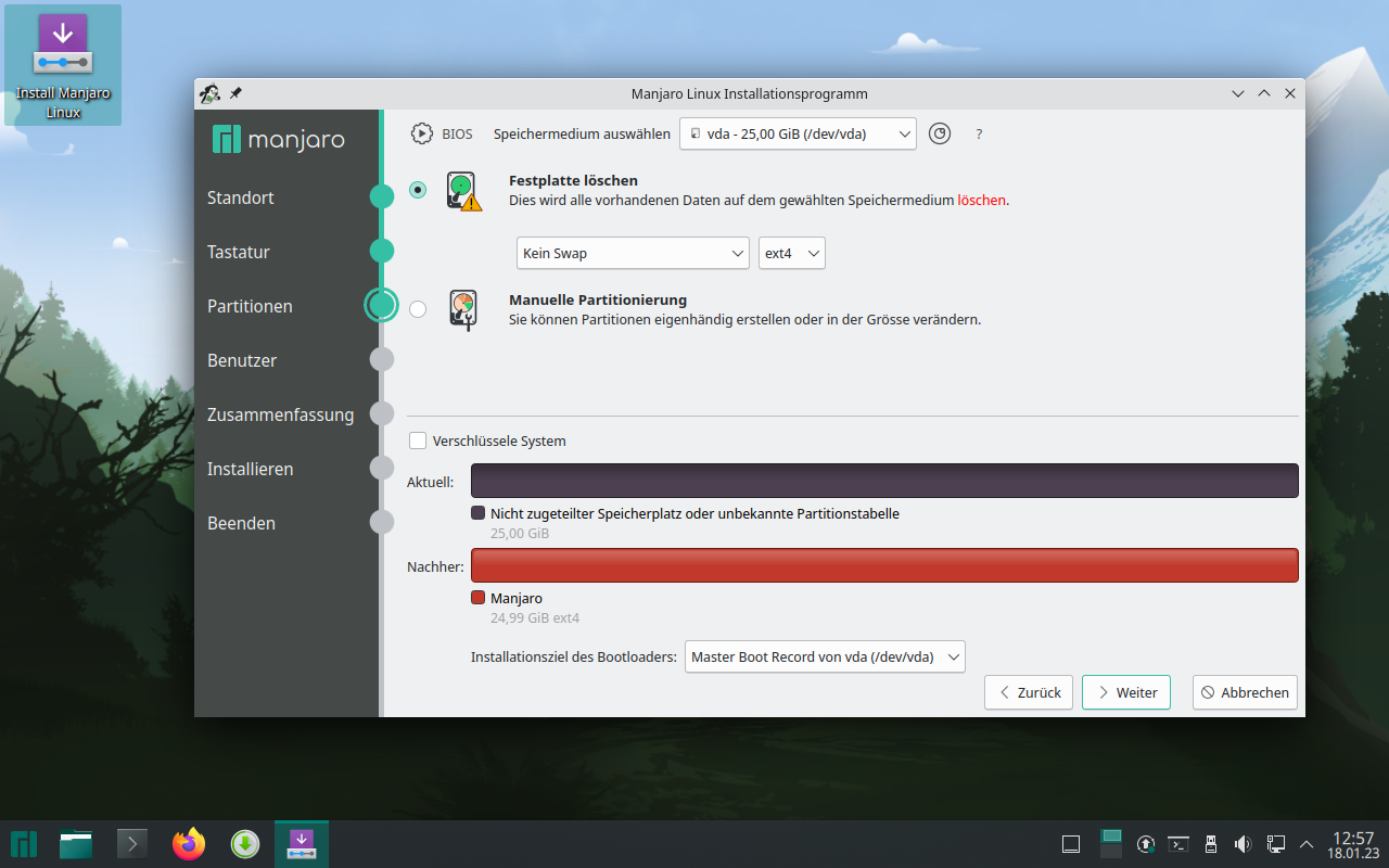 Manjaro installs just as easily as most other Linux distributions.