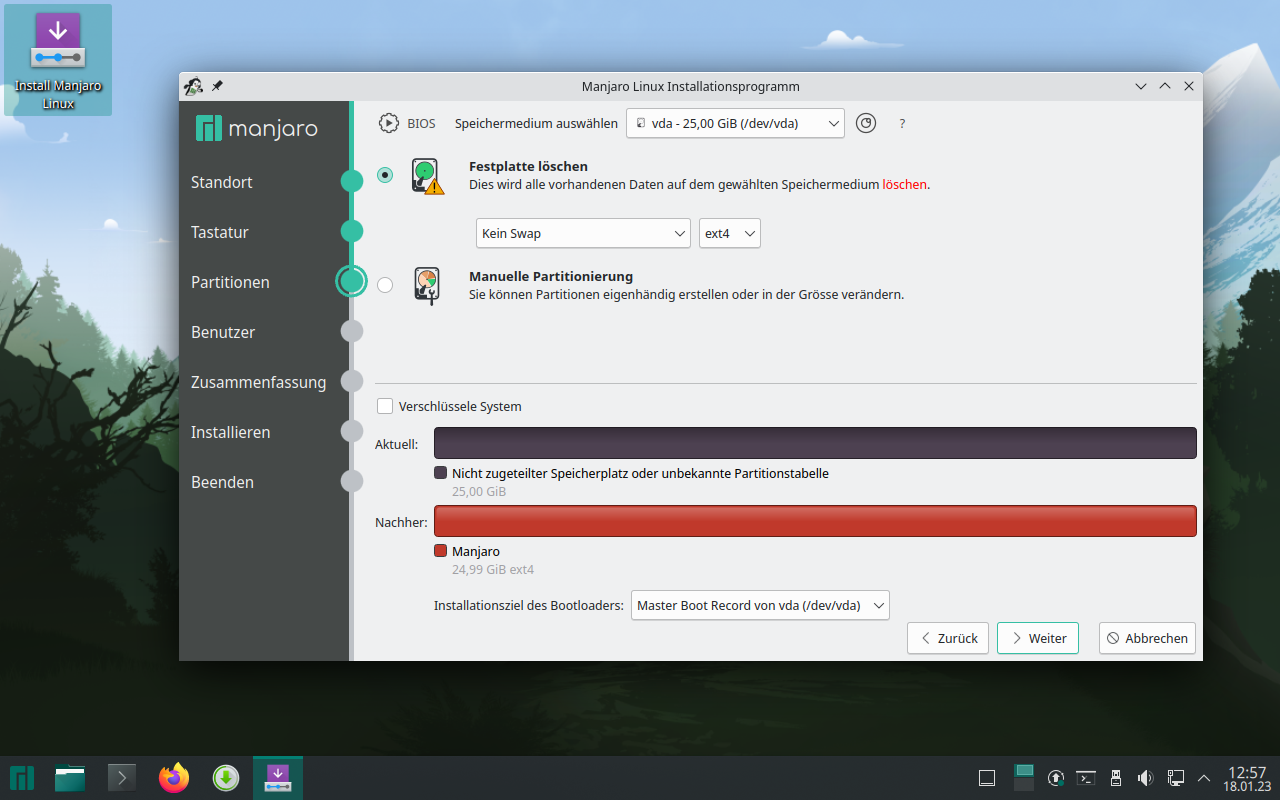 Manjaro installiert sich genauso leicht wie die meisten anderen Linux-Distributionen.