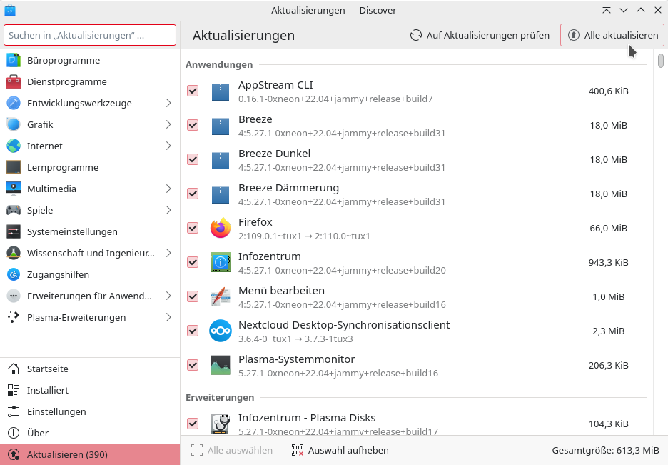 Über die Discover-Paketverwaltung von TUXEDO OS haben Sie Zugriff auf ein ganzes Universum an freier Software und Systemprogrammen.
