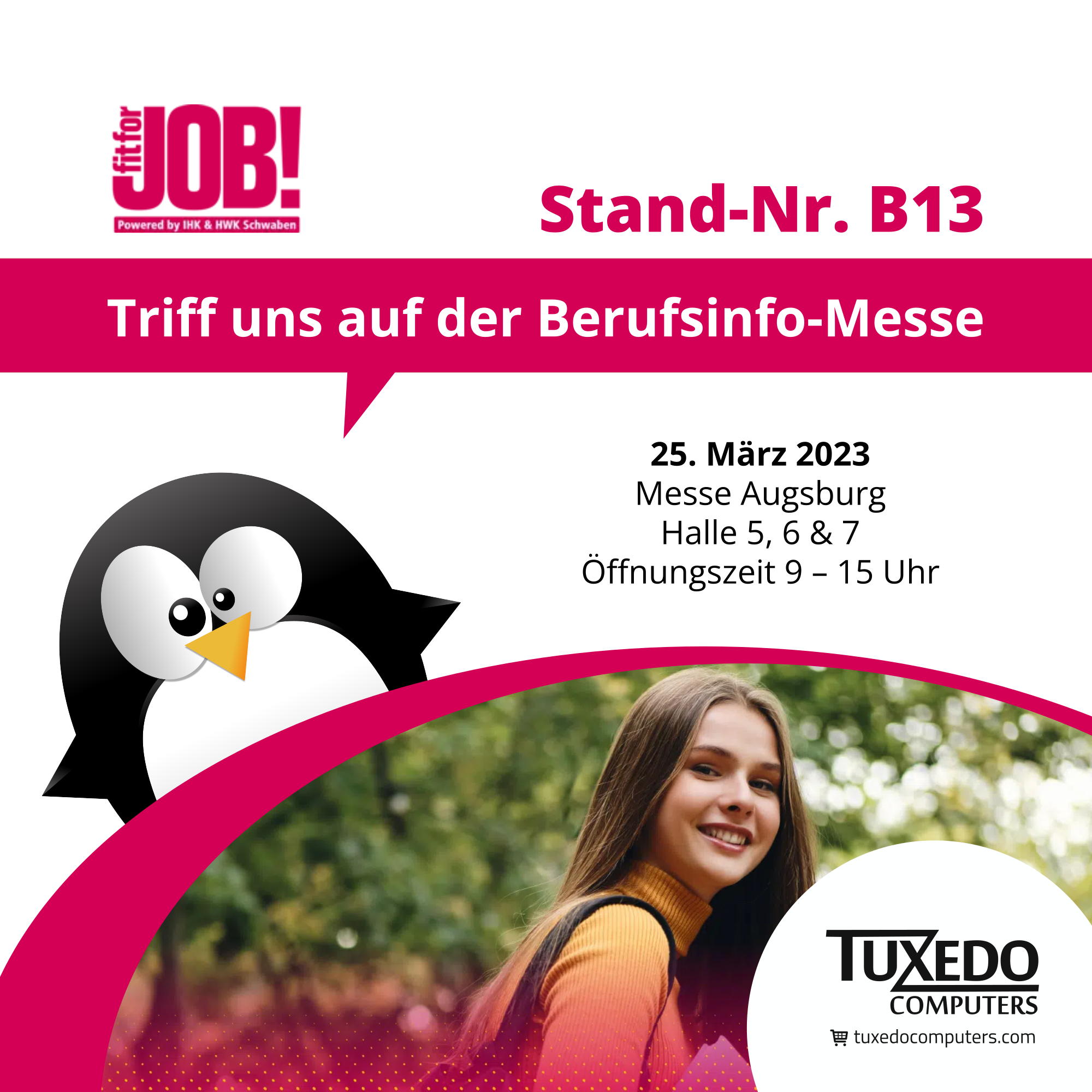 Visit TUXEDO Computers at the fitforJob 2023.