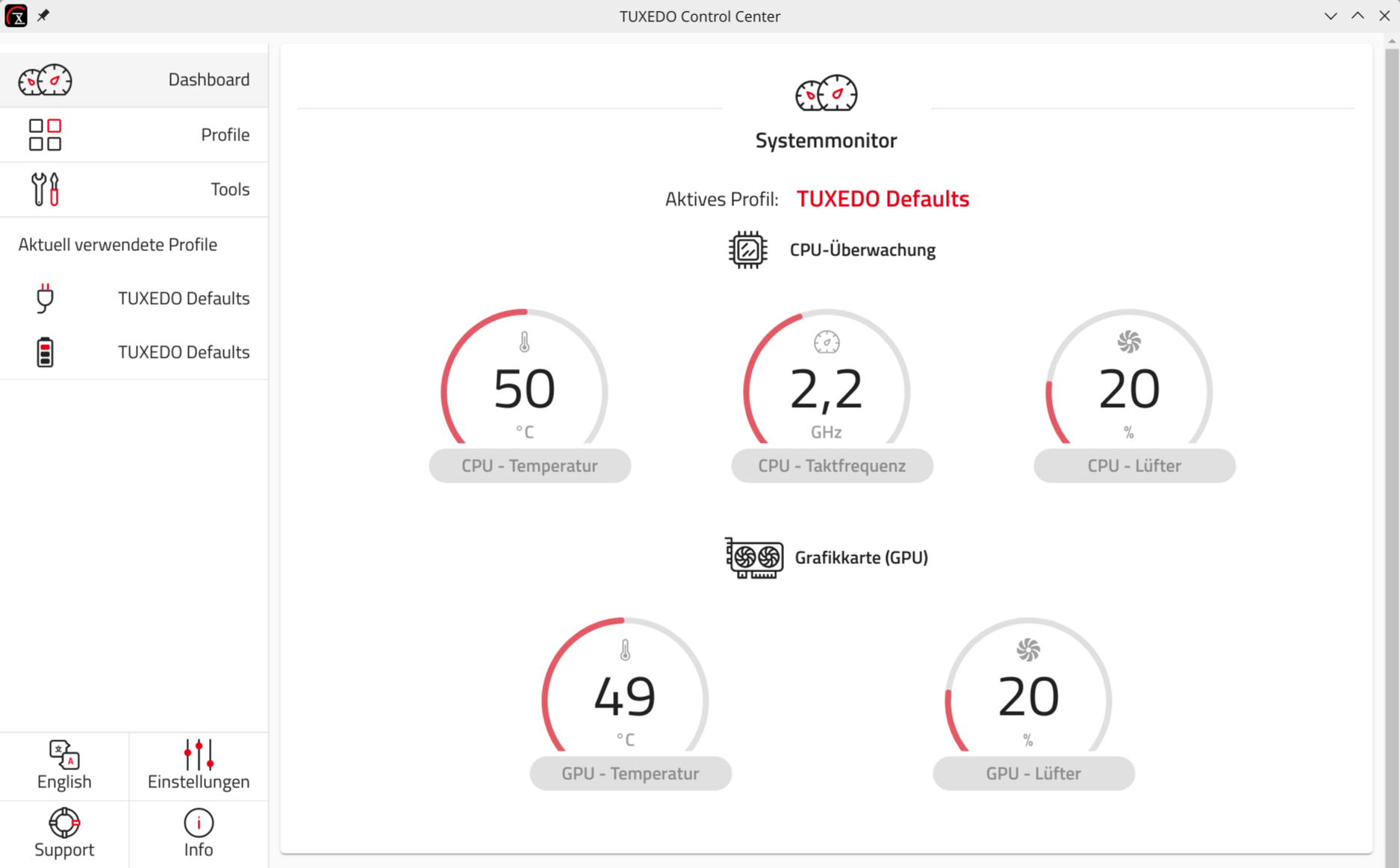 TUXEDO Control Center: Ob maximale Rechenleistung, lange Akkulaufzeit oder möglichst leiser Betrieb, das TUXEDO Control Center optimiert das System.