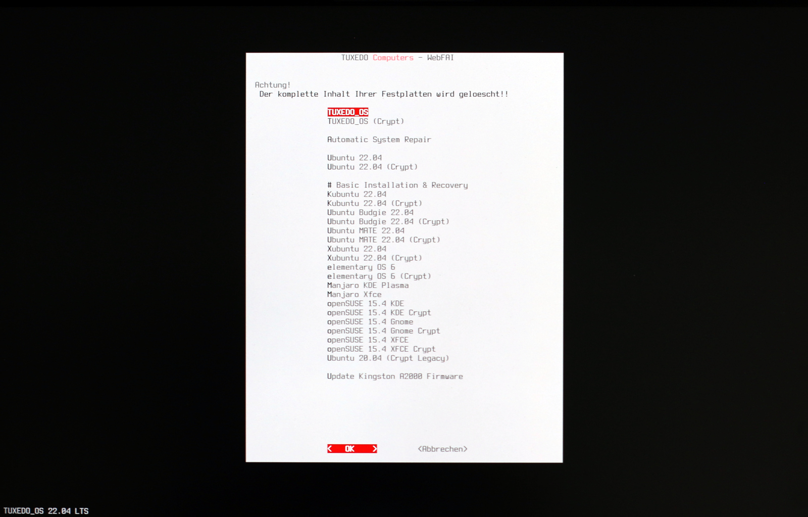 TUXEDO WebFAI: Mithilfe des mitgelieferten USB-Sticks installieren Sie TUXEDO OS oder andere etablierte Linux-Distributionen ohne Vorkenntnisse.