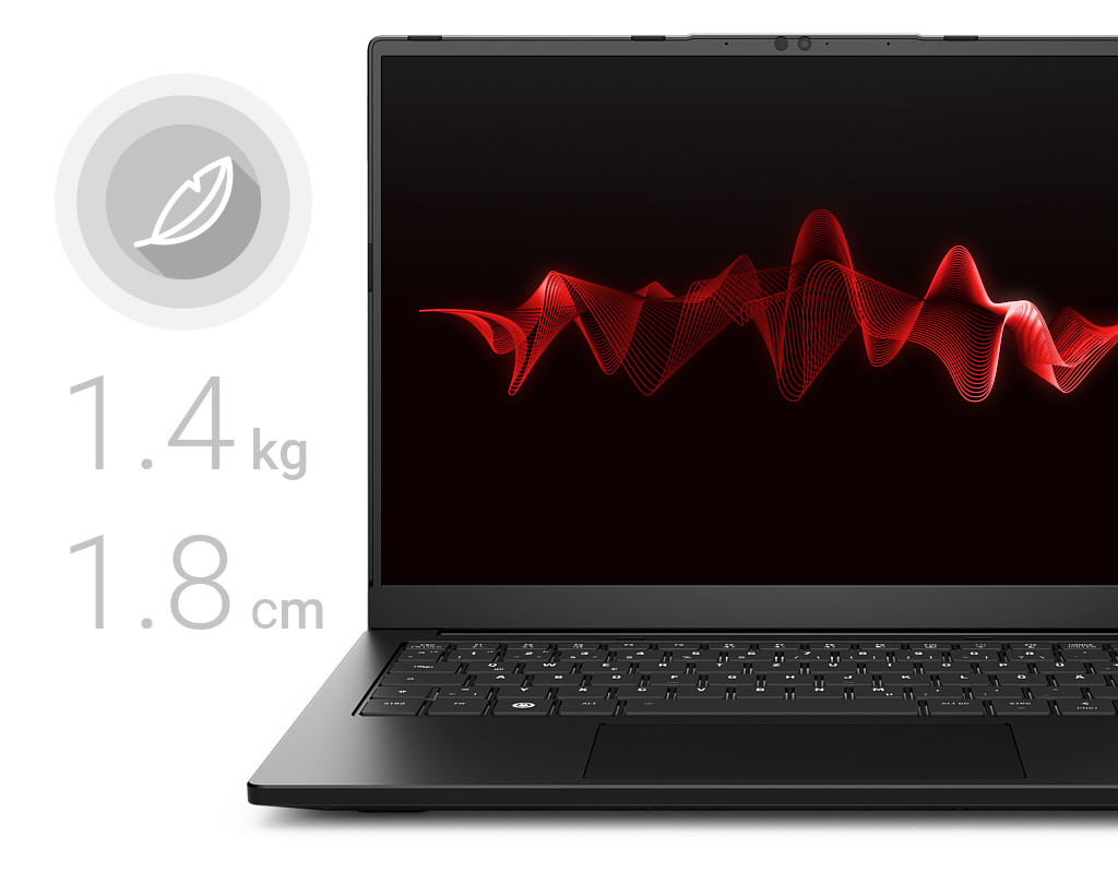 Light and flat: The Linux Ultrabook leaves nothing to be desired.