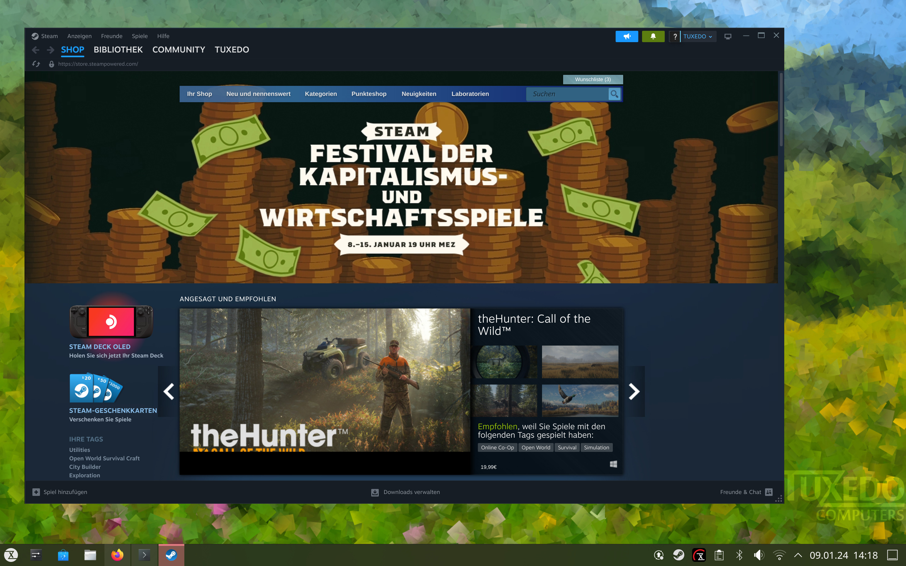 Über die Discover-Softwareverwaltung installieren Sie Steam.
