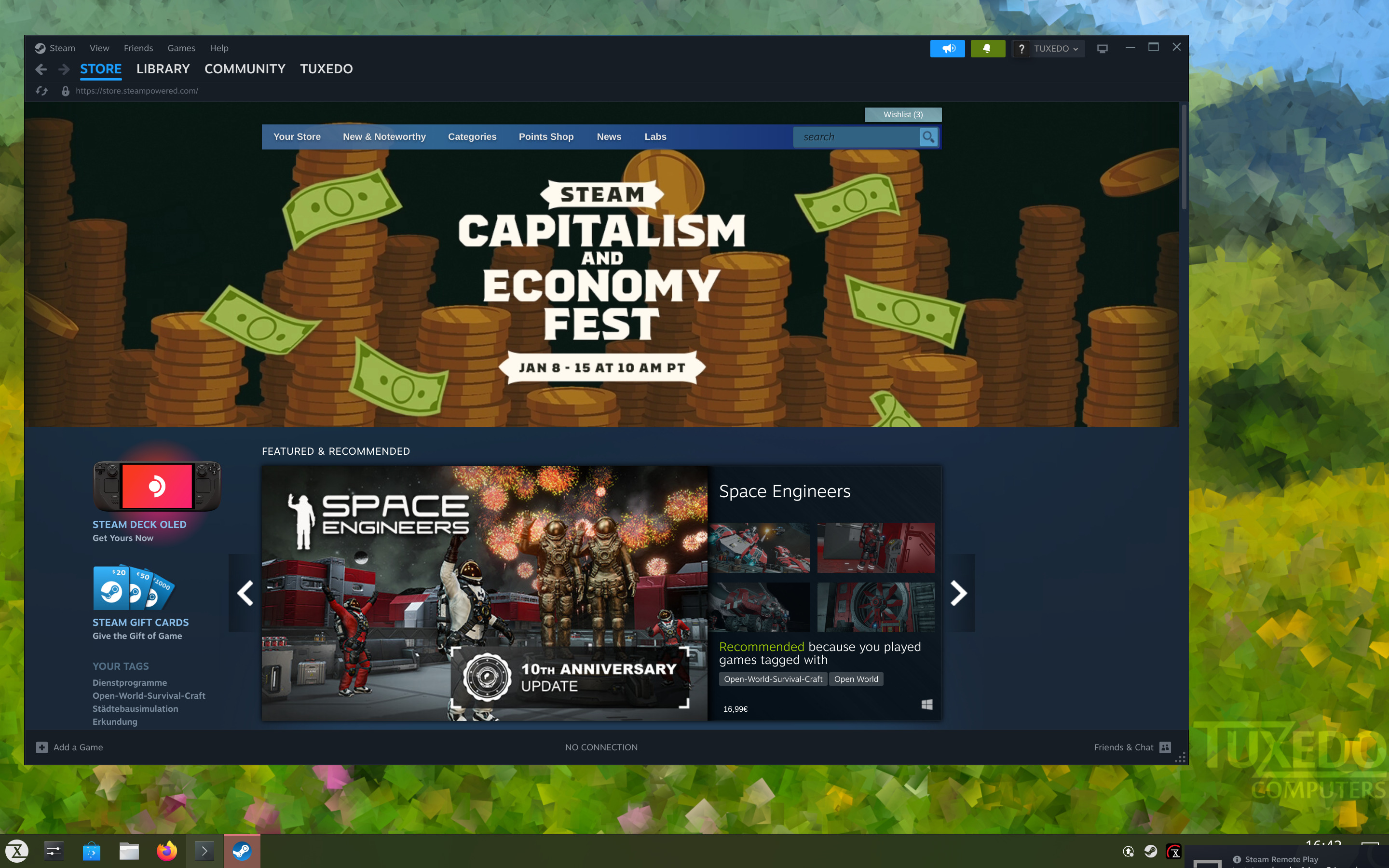Install Steam via the Discover software administration.