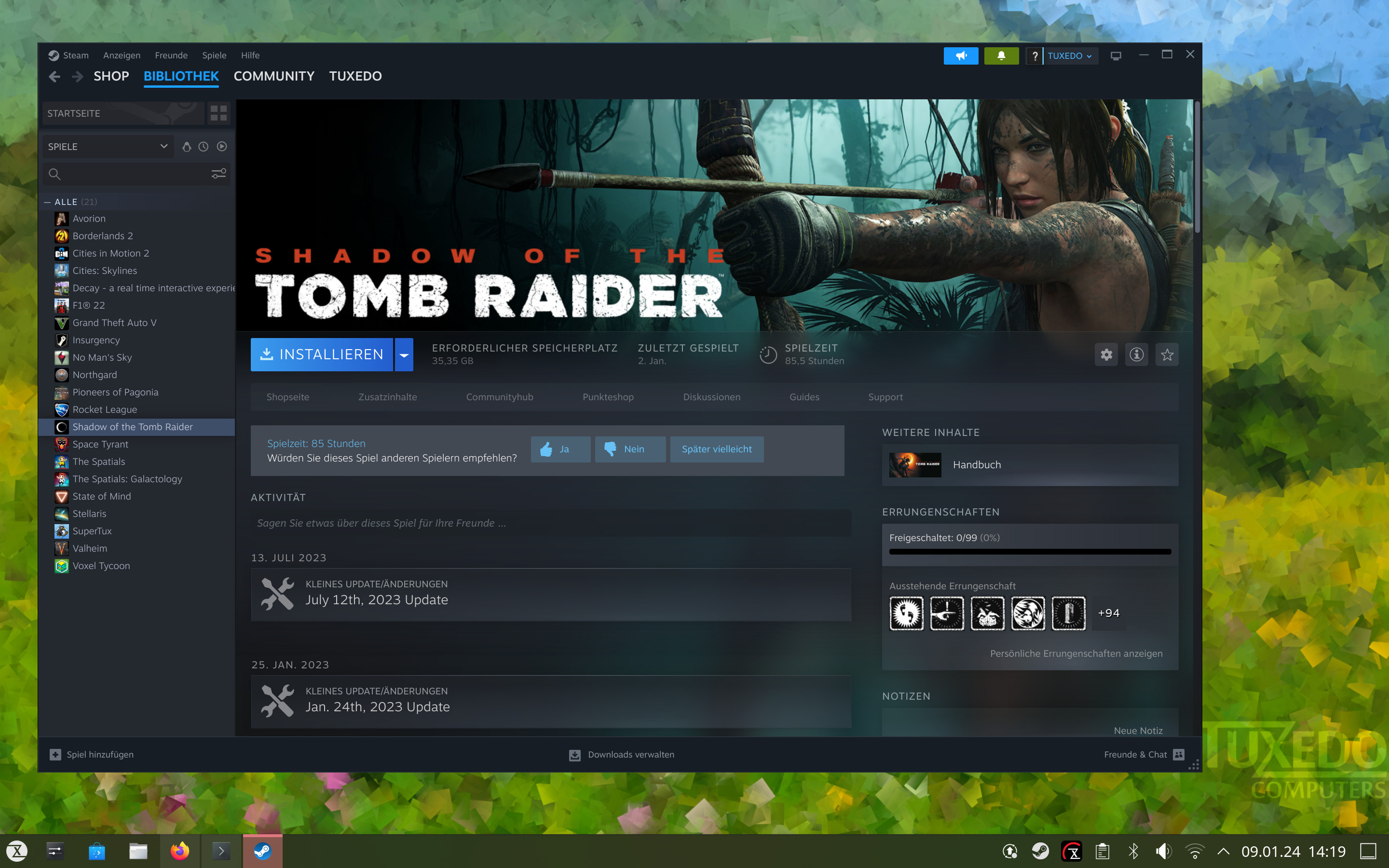 Wie gewohnt kaufen und installieren Sie Spiele per Mausklick.