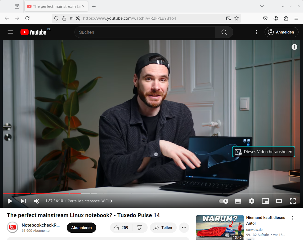 Das TUXEDO Pulse 14 - Gen4 im ausführlichen Test von NotebookcheckReviews.