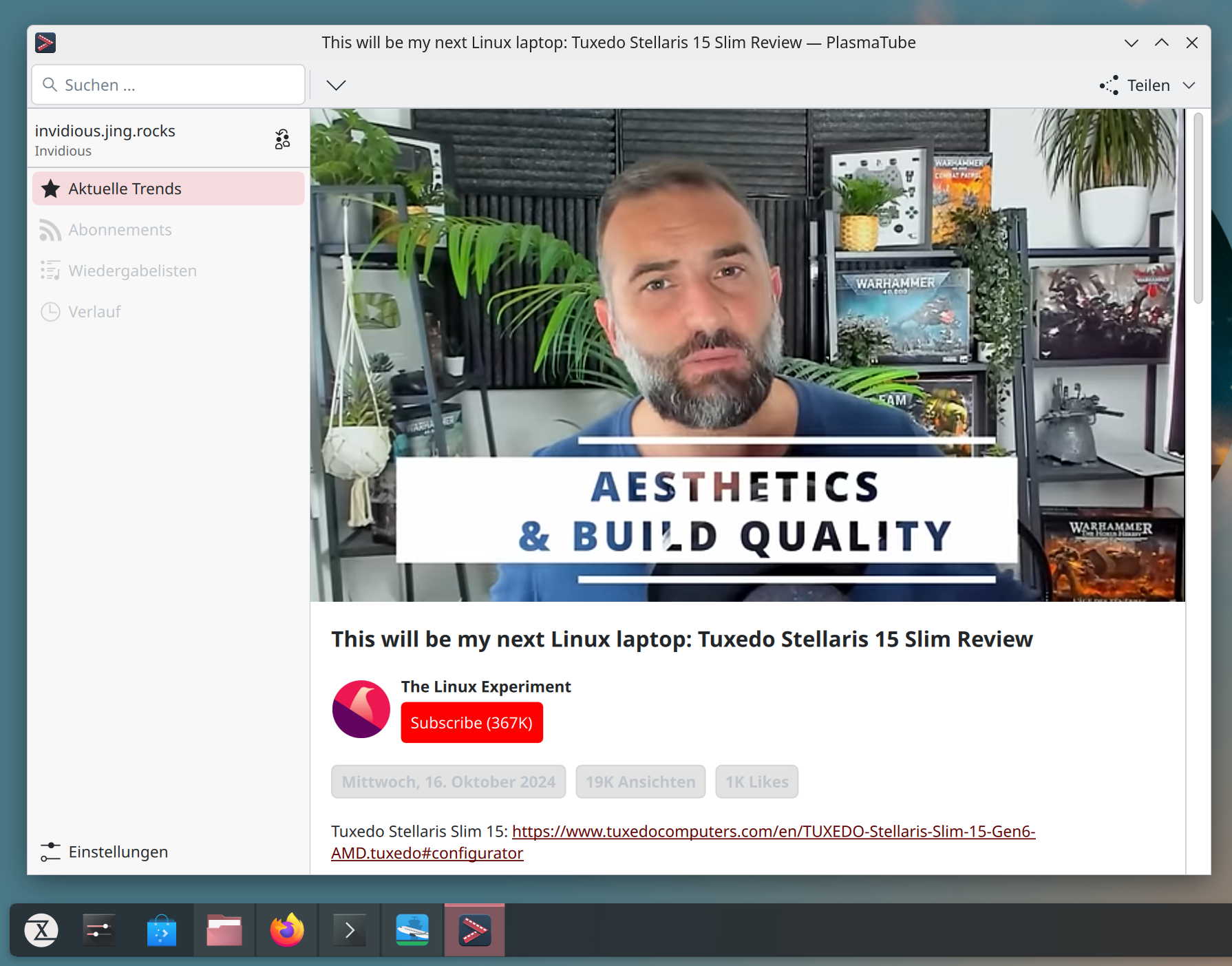 Nick vom Linux Experiment testet das Stellaris Slim 15 auf Herz und Nieren.