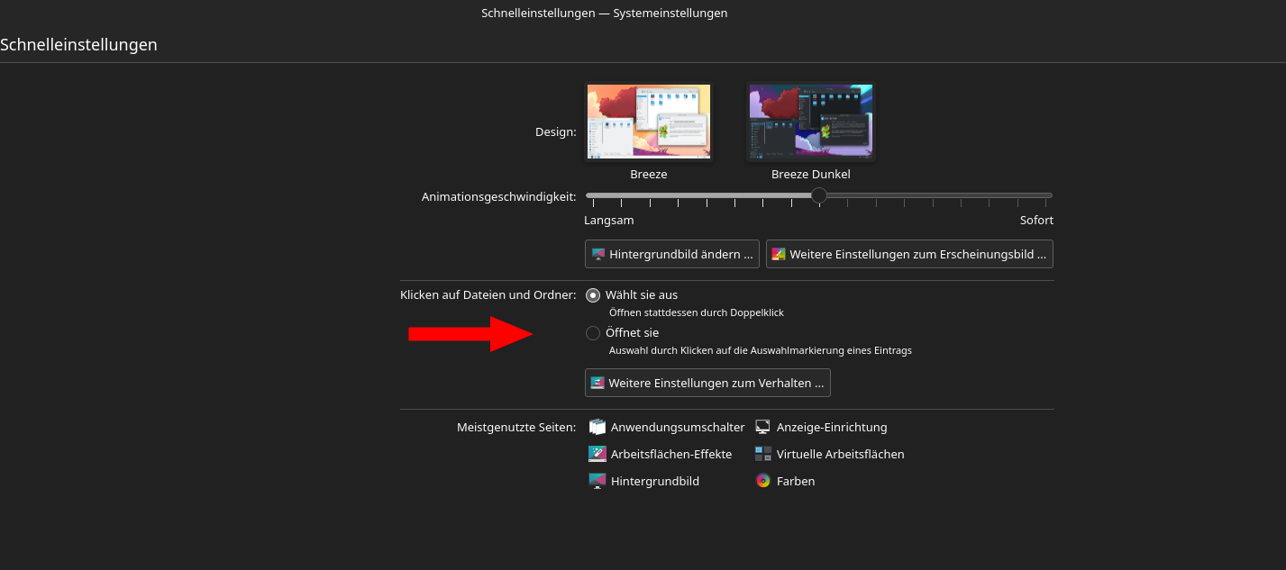 Einzel- oder Doppelklick? Der Doppelklick zum Öffnen ist jetzt Standard.