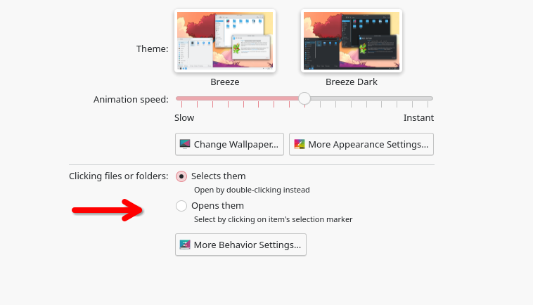 Single or double click? Double-click to open is now standard.