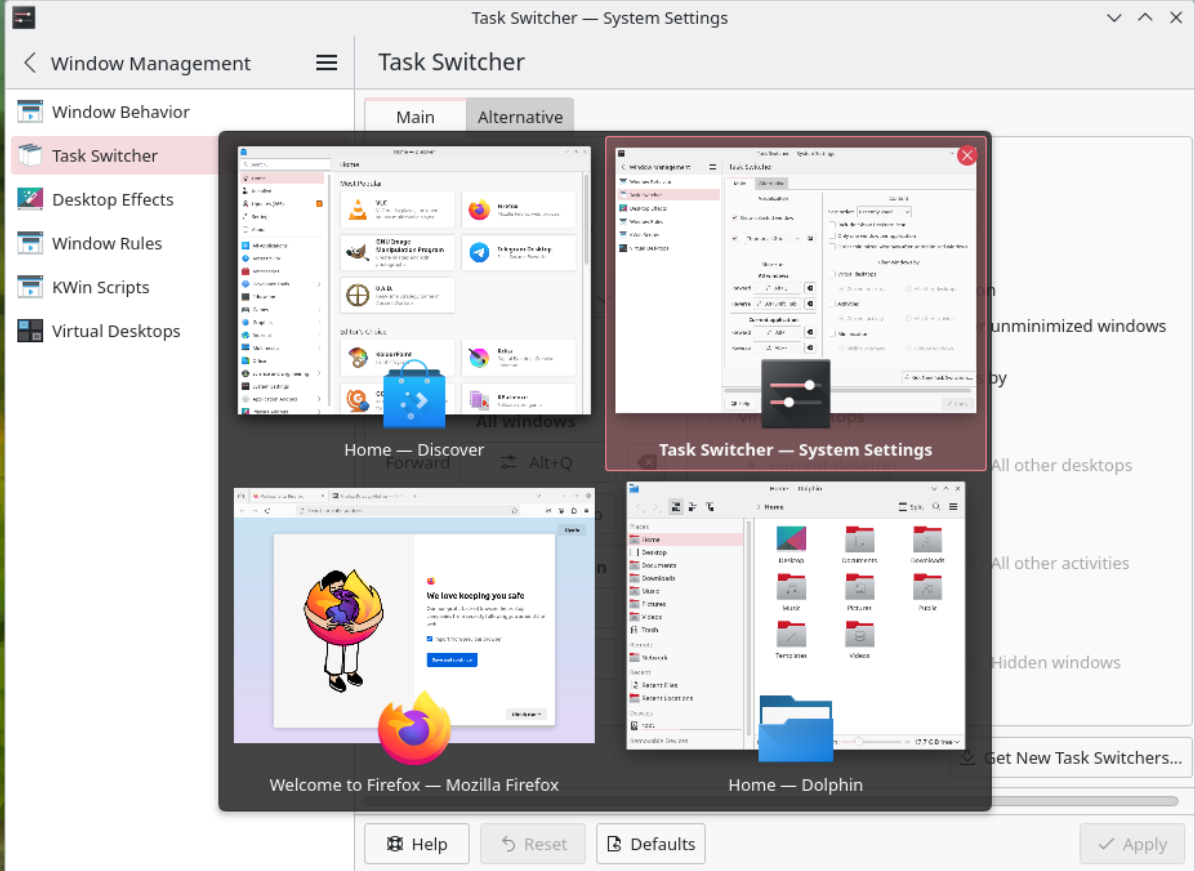 More overview when multitasking: the new application switcher.