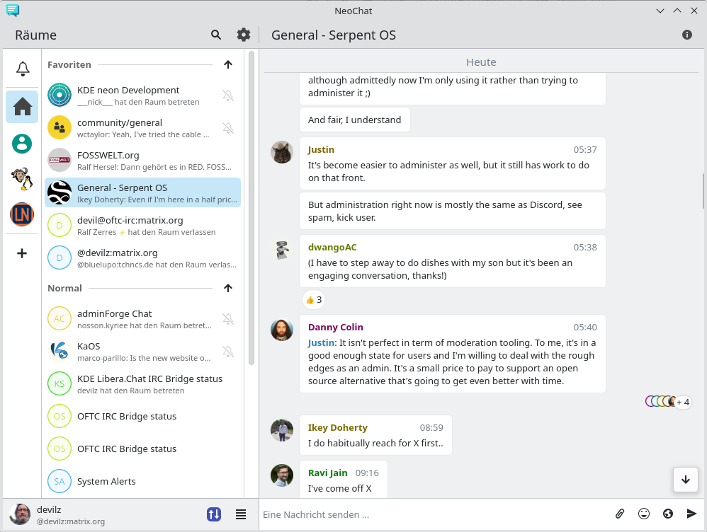 Neochat ist eine moderne App auf Qt-Basis