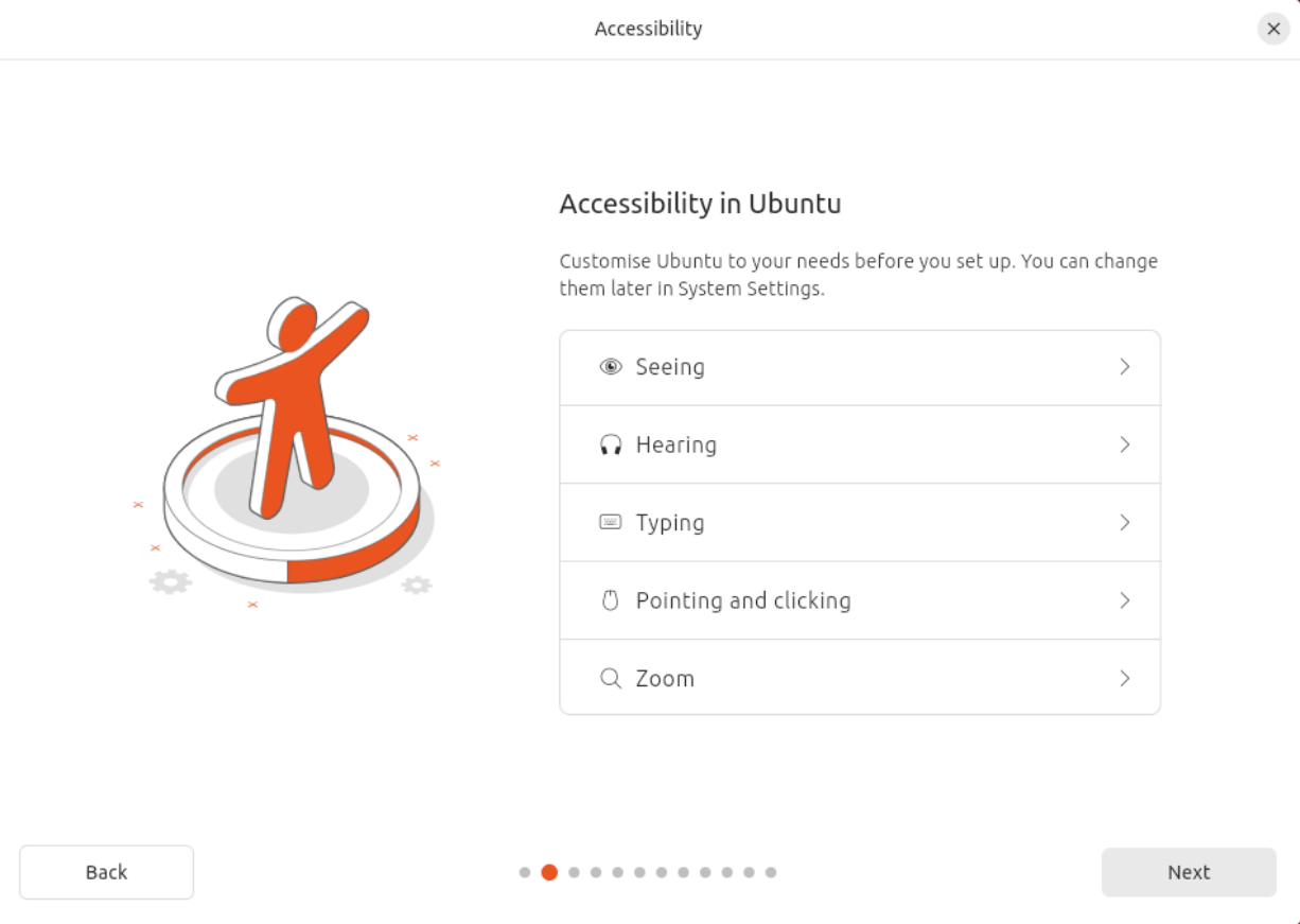 Made exemplary: Settings for accessibility