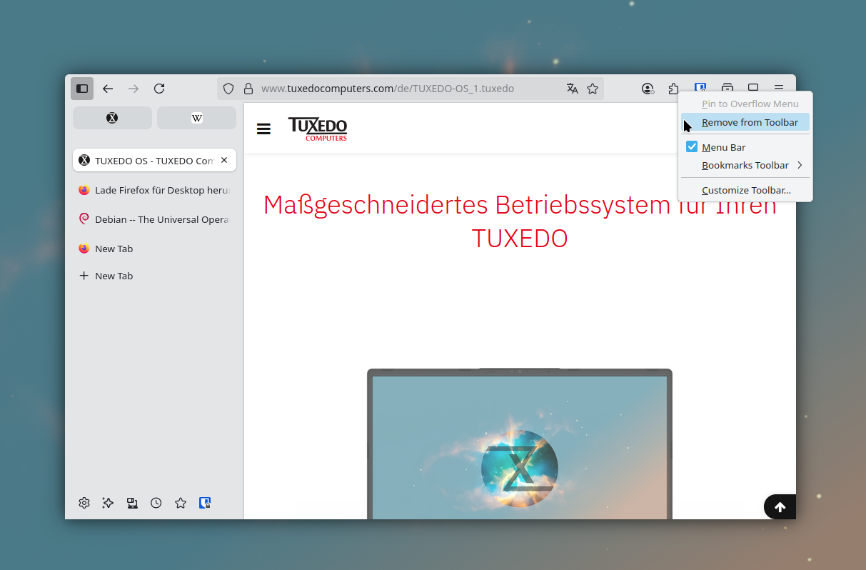 The extensions icon is often unnecessary and can be removed