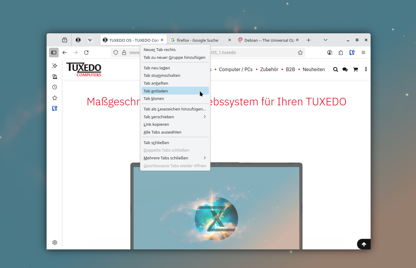 Tabs entladen per Mausklick war nie einfacher
