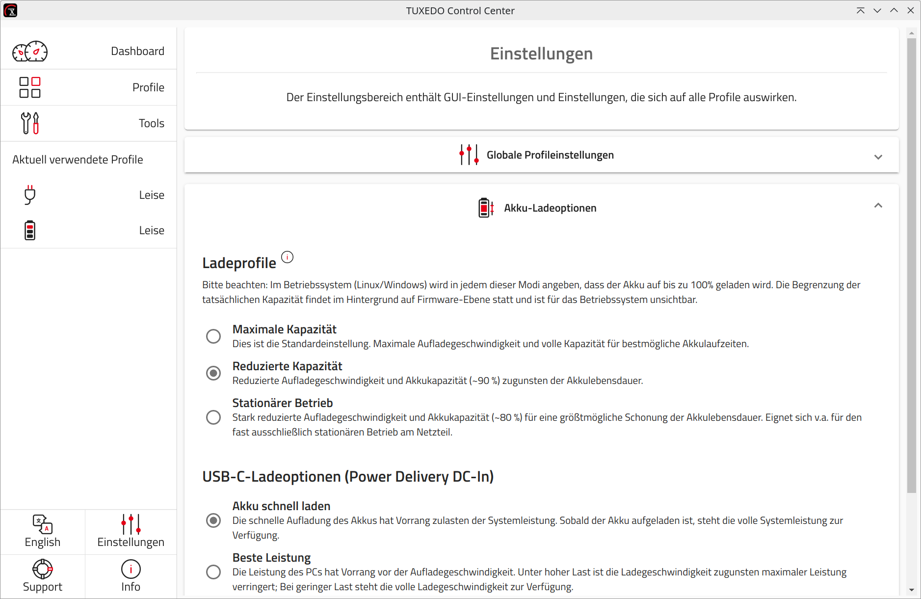 Mit aktiviertem FlexiCharger schonen Sie den Akku im Betrieb und beim Aufladen.
