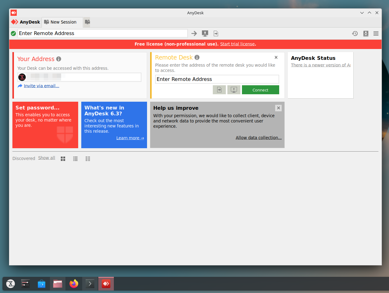 Send your AnyDesk ID to our support staff. You must then explicitly authorize access to the desktop.