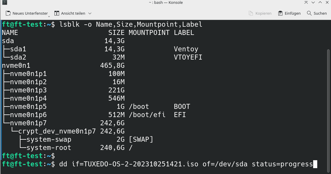 The dd command is part of the basic equipment of every Linux system