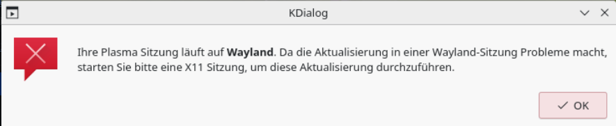 Hinweis zu Wayland
