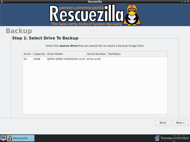 In the next step, select the source drive