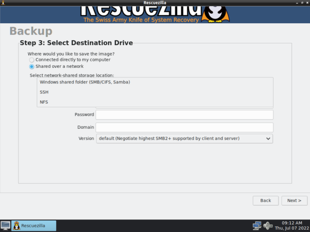 Now determine the target drive