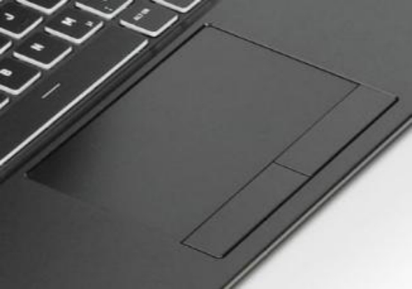 Das Touchpad eines TUXEDO Book XP15 mit dedizierten Tasten.