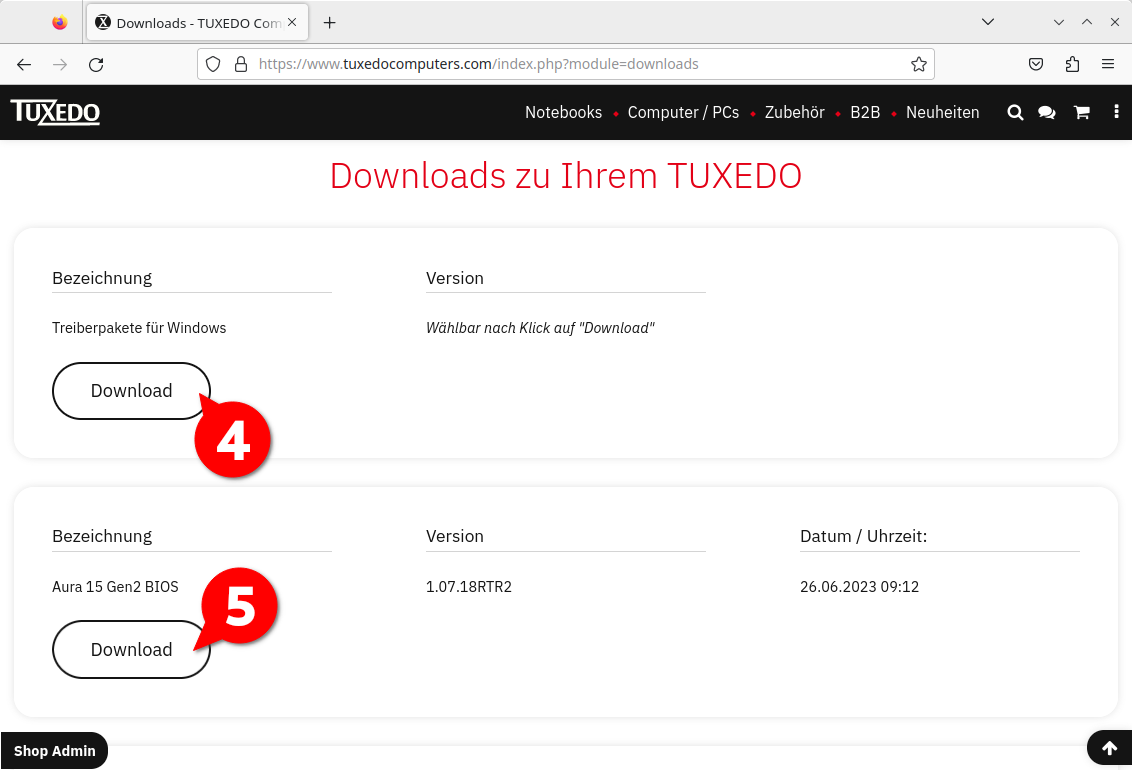 Corresponding to your previous purchases, you can find BIOS updates and drivers.