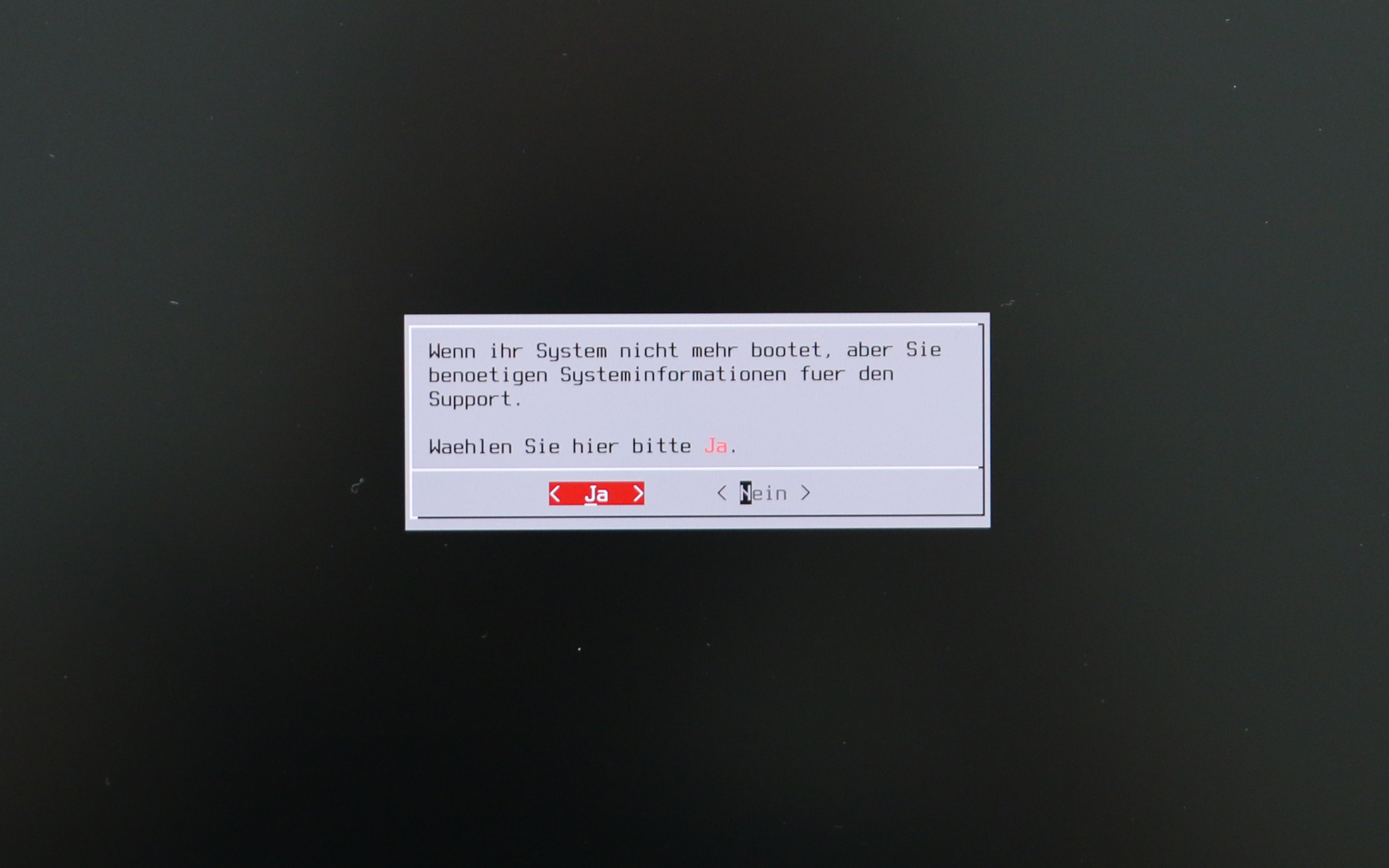 Sollte Ihr Rechner gar nicht mehr in das System booten, dann können Sie über die Reparaturfunktion Daten über Ihr System sammeln und an unseren Support senden.