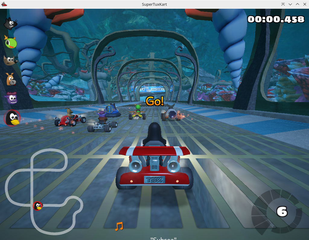 SuperTuxKart is reminiscent of a popular game originally at home on a gaming console.