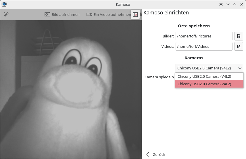 If the picture is only black and white and flickers a lot, then you have selected the infrared camera module in your webcam programme.