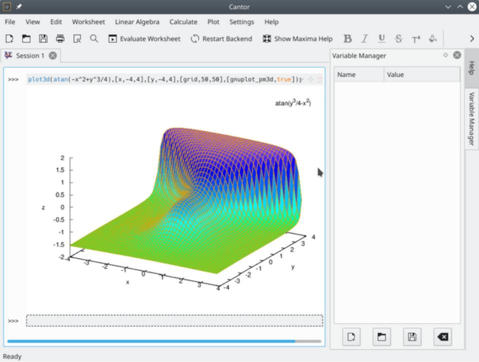 Qualculate in Cantor plotting an Arkustangens