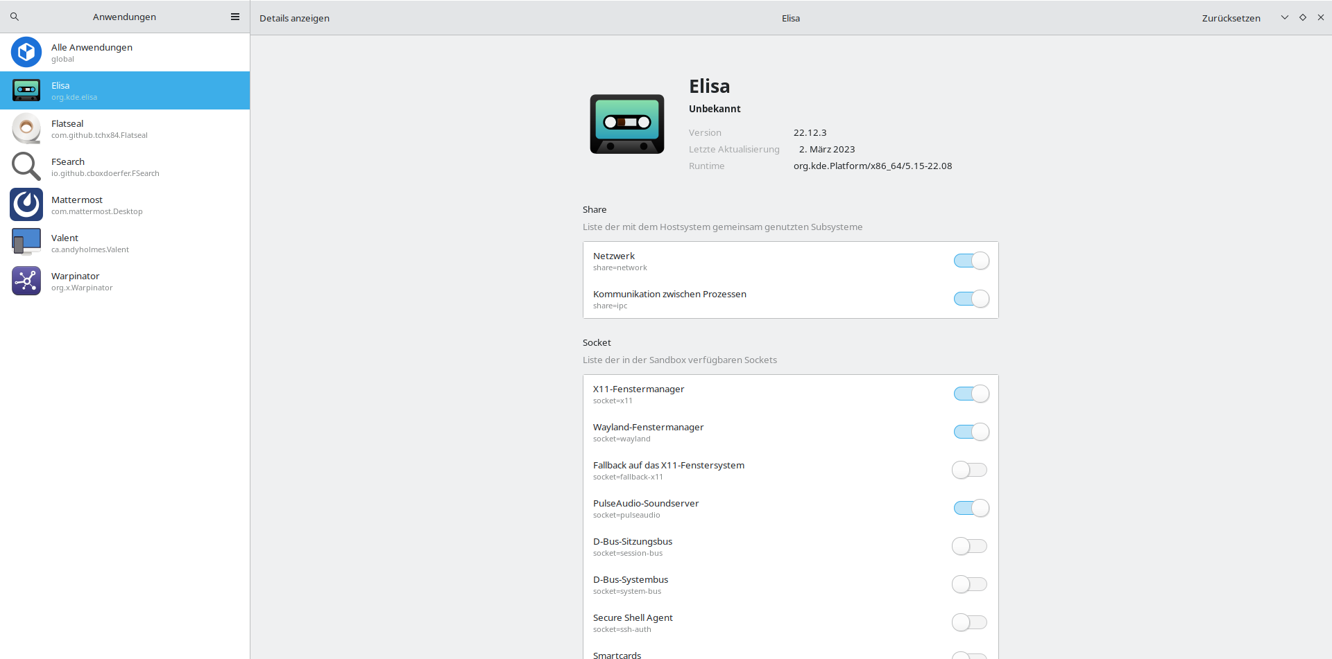 Berechtigungen von FlatpakAnwendungen in TUXEDO OS bearbeiten TUXEDO