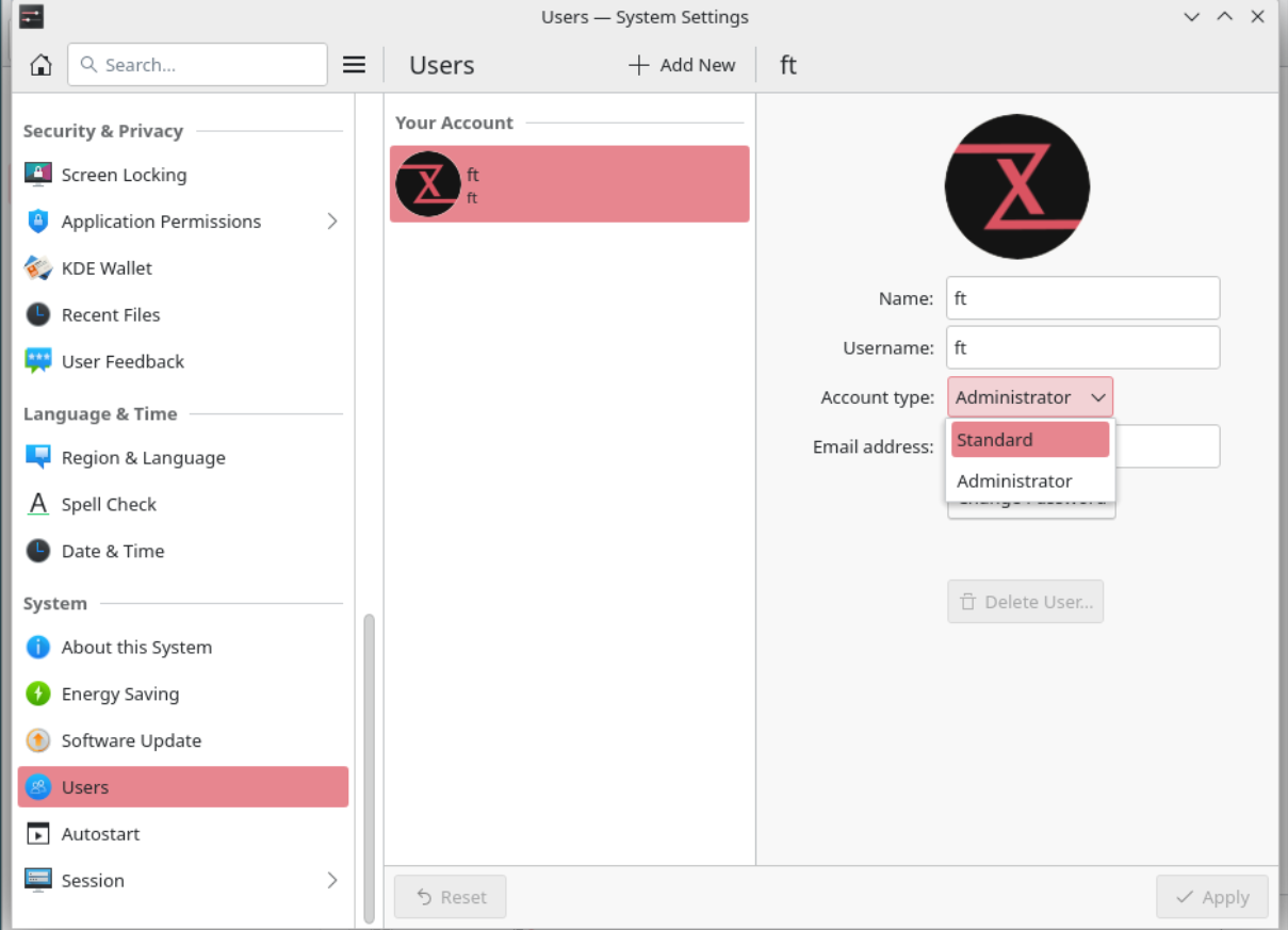 Creating new user