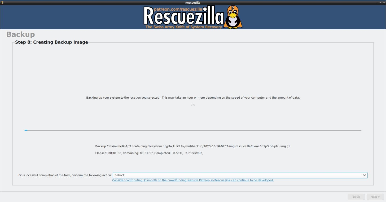 Creating the Backup Copy