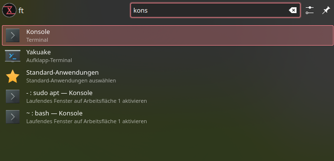 Wissen Sie den Namen der zu startenden Anwendung, geben Sie die ersten Buchstaben im Hauptmenü ein und klicken dann auf die angezeigte Anwendung