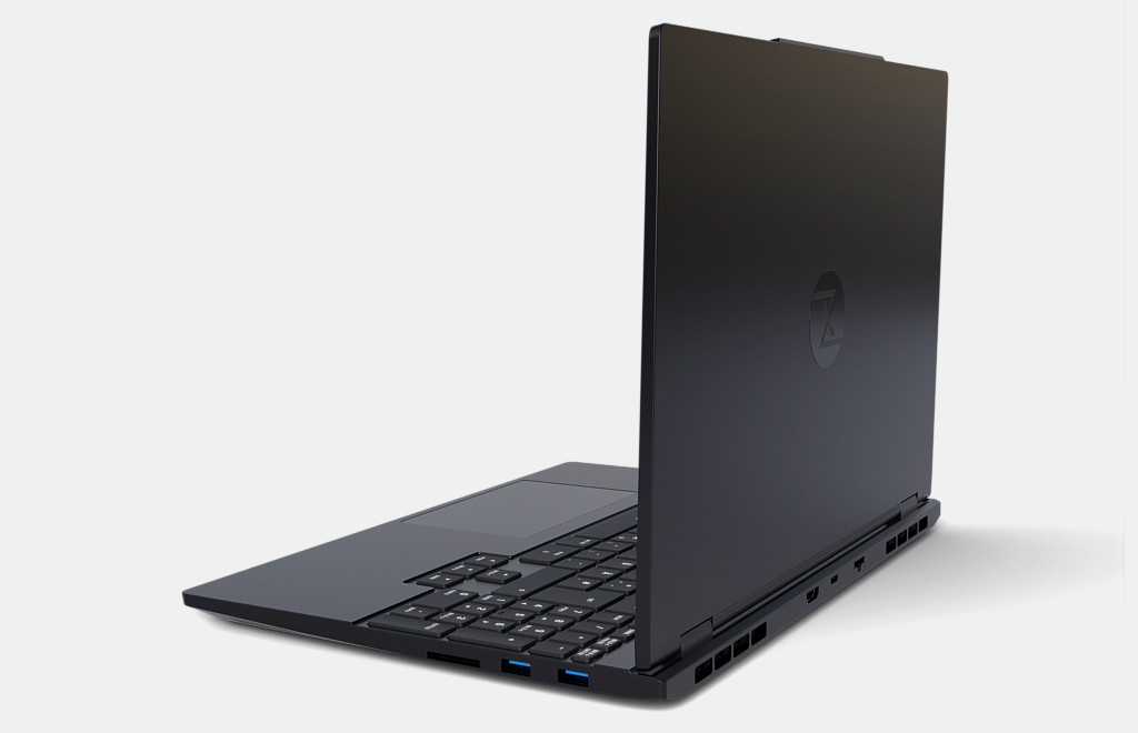 TUXEDO Stellaris Slim 15 closeup outside