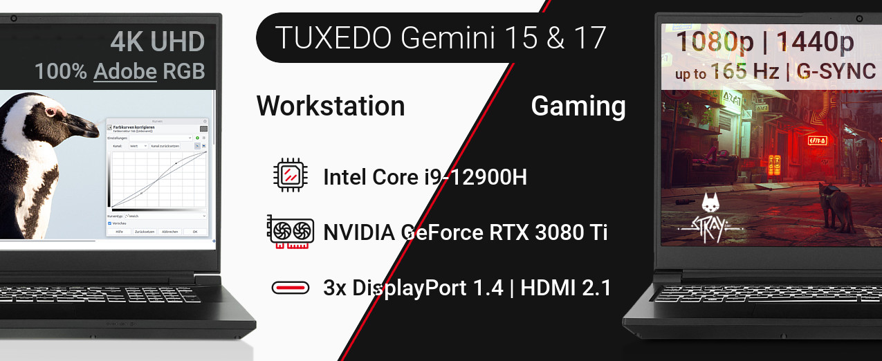TUXEDO Gemini 15 and 17